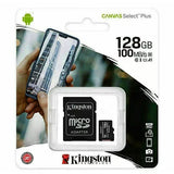 Kingston Micro SD SDHC Memory Card Class 10 128GB 100 MB/S Canvas Select Plus