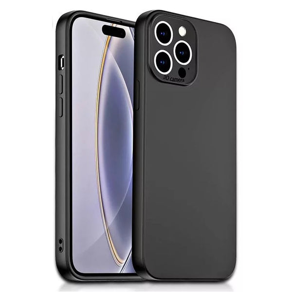 iPhone 16 Series All Models Slim Fitting Matte Black TPU Case Raised Camera Edge