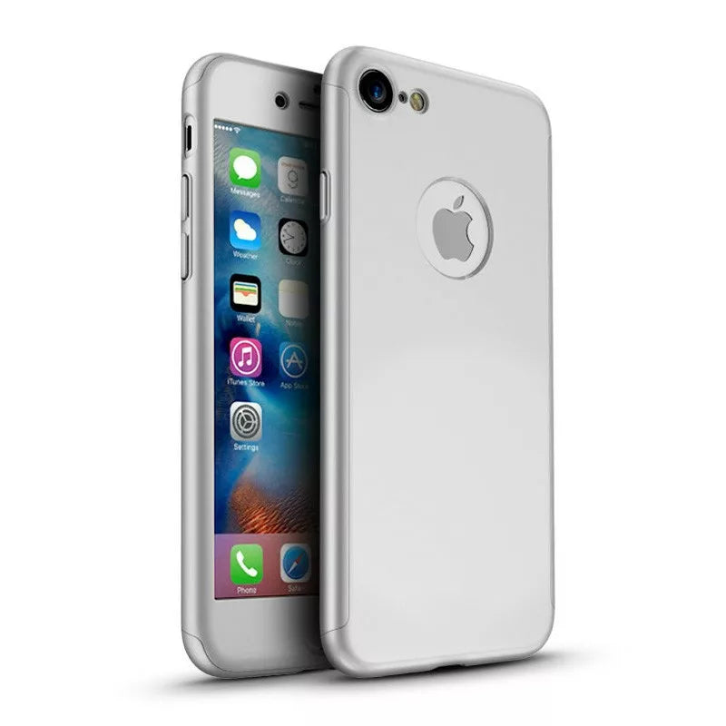 iPhone 6 / 6S 360º Ultra Thin Hard Hybrid Case Tempered Glass