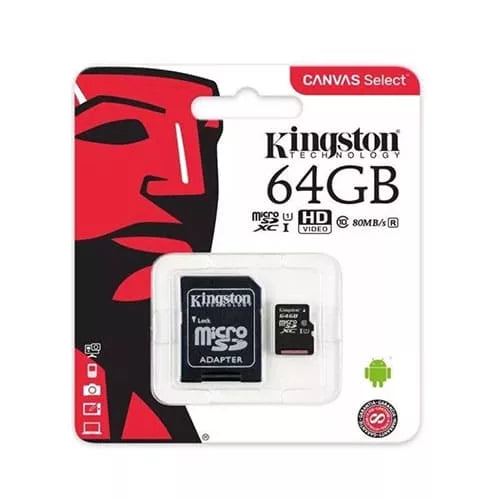 Kingston Canvas Select Micro SDXC Card With SD Adapter Class 10 64GB