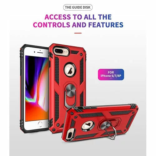 iPhone XR Hybrid Dual-Layer Armour Case With Magnetic Ring Stand
