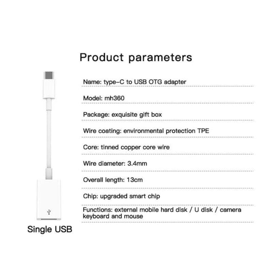 Premium Type-C USB On The Go OTG USB Cable MH-360