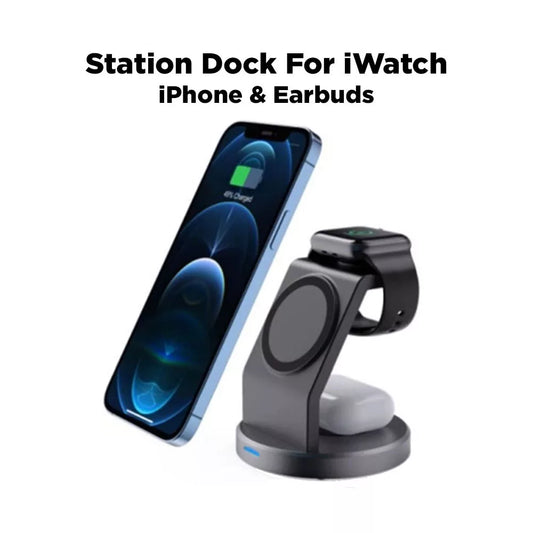 ANG W12 3-in-1 Magnetic Fast Wireless Charging Station For Apple Watch, iPhone and Airpods