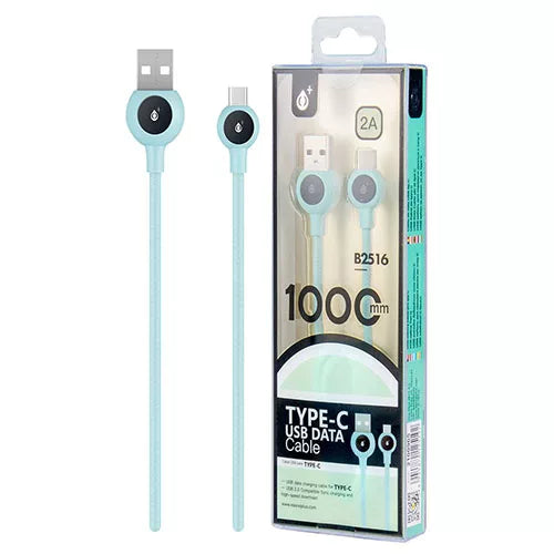 Type-C USB 2A Braided Fast Charging 1 Metre Charge / Data Sync Cable – Retail Packed