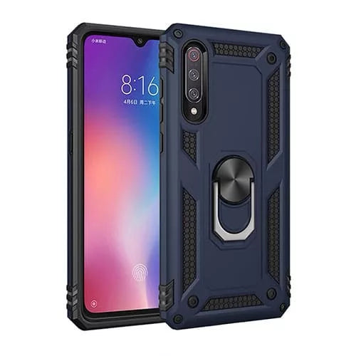 Samsung Galaxy A50 Hybrid Dual-Layer Armour Case With Magnetic Ring Stand