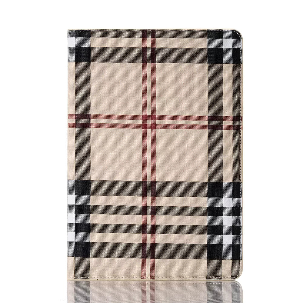 Check Pattern Design Folio Wallet Case Cover With Card Slots For iPad