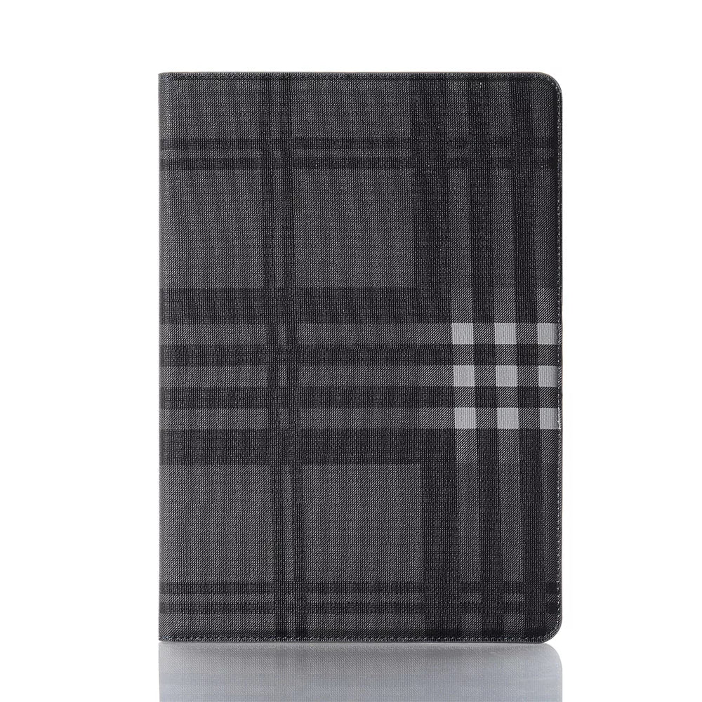 Check Pattern Design Folio Wallet Case Cover With Card Slots For iPad