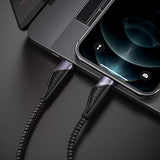 Hoco PD 20W USB-C To Lightning Aluminium Shell Nylon Braided Fast Charge / Sync Cable – Black