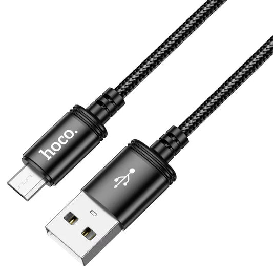 Hoco Nylon Braided 2.4A Micro USB Fast Charge / Sync Cable - Black