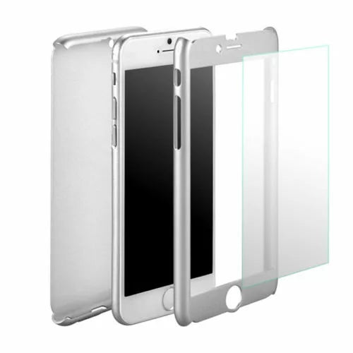 iPhone 6 / 6S 360º Ultra Thin Hard Hybrid Case Tempered Glass