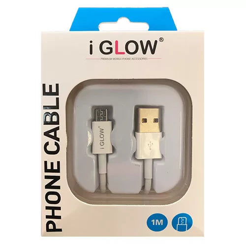 iGlow High Quality Micro USB Data Cable - Retail Packed