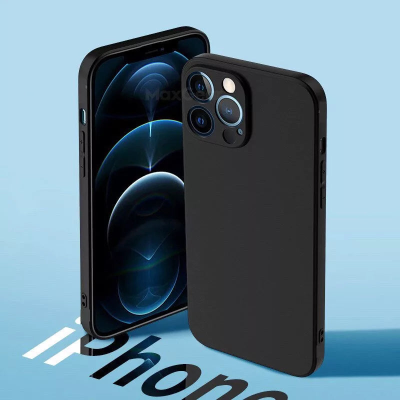 Soft Feel Matte Black TPU Case Raised Camera Area Cover For iPhone 13 Series