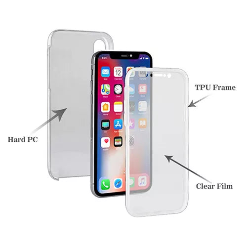 iPhone X / XS 360º PC & TPU Full Case With Protective Screen Cover