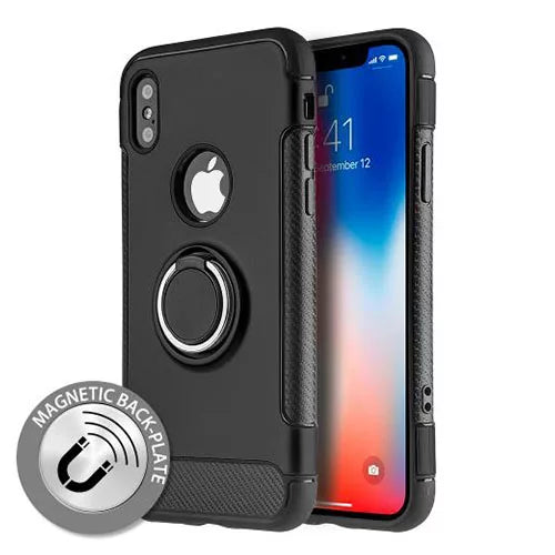 iPhone X / XS Hybrid Dual-Layer Armor Case With Magnetic Ring Stand