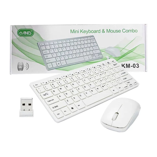 Mini Keyboard & Mouse 2.4 GHz Wireless - White