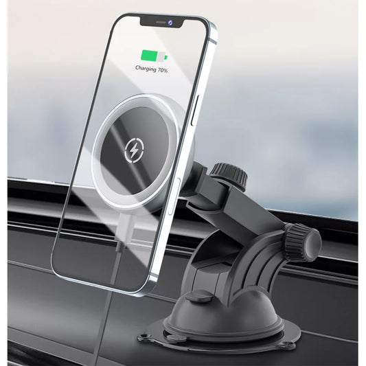 Magnetic Windscreen / Vent Car Circular Mount Holder 15W Wireless Charger for iPhone 12 Series