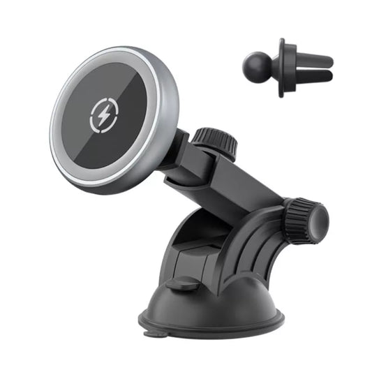 Magnetic Windscreen / Vent Car Circular Mount Holder 15W Wireless Charger for iPhone 12 Series
