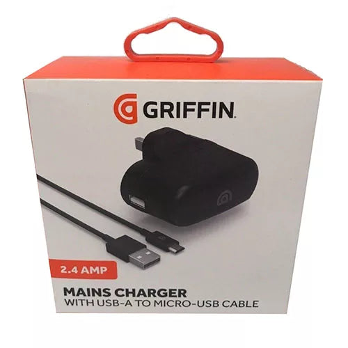 Griffin 2.4 Amp Mains Charger With USB-A To Micro-USB Cable