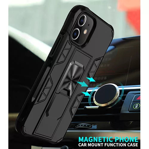 Hybrid Dual-Layer Armour Case With Magnetic Kick Stand - iPhone
