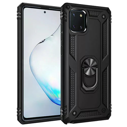 Samsung Galaxy Note 10 Lite Hybrid Dual-Layer Armour Case With Magnetic Ring Stand