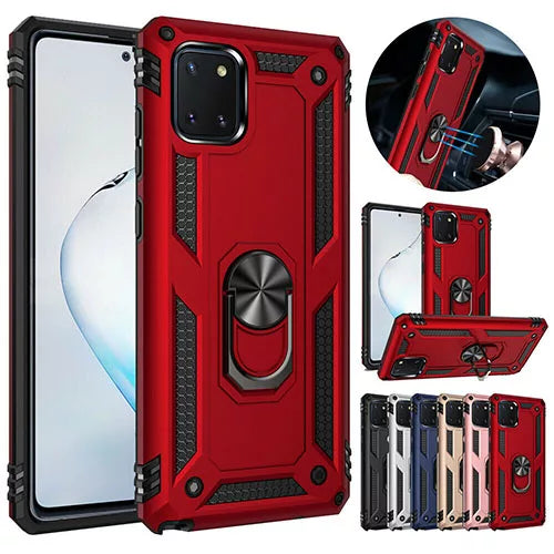 Samsung Galaxy Note 10 Lite Hybrid Dual-Layer Armour Case With Magnetic Ring Stand