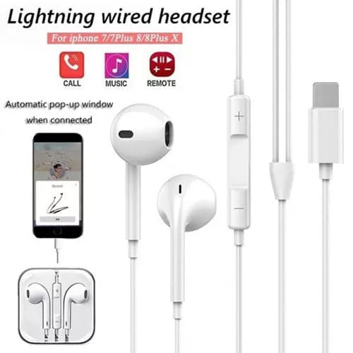iPhone Lightning Headphone Handsfree Earphone With Mic Remote