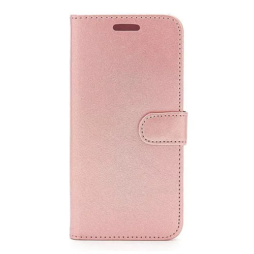 iPhone 16e Side Opening PU Leather Wallet Case Cover With Card Slots - Rose Gold