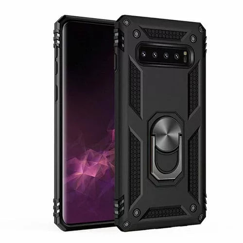 Samsung Galaxy S10 Plus Hybrid Dual-Layer Armour Case With Magnetic Ring Stand