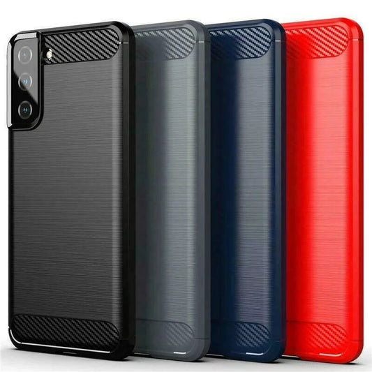 Matte TPU Gel Case With Carbon Fibre Effect For Samsung Galaxy S22 Series