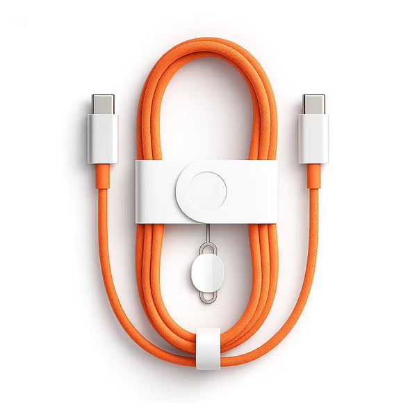 iPhone 17 Pro Orange Braided USB-C To USB-C Fast Charging Data Braided USB Cable