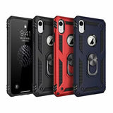 iPhone XR Hybrid Dual-Layer Armour Case With Magnetic Ring Stand