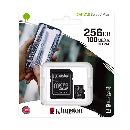 256GB Kingston Micro SD SDHC Memory Card Class 10 100 MB/S Canvas Select Plus