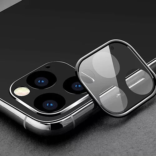 iPhone 11 Camera Lens Metal Coloured Surround Tempered Glass Protector