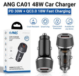 ANG CA01 Fast PD30W + QC3.0 USB Car Charger