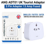 ANG ADT01 UK Tourist Travel Adapter EU / US to 3 Pin UK