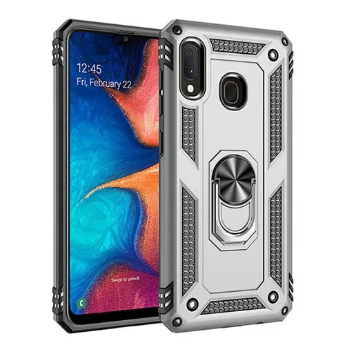 Samsung Galaxy A40 Hybrid Dual-Layer Armor Case With Magnetic Ring Stand
