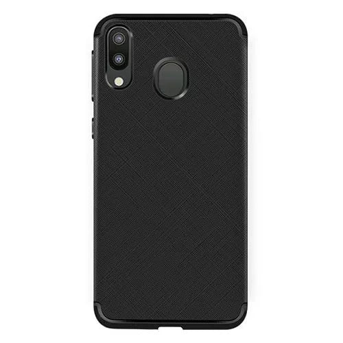 Samsung Galaxy A40 Matte Black Cross Pattern TPU Gel Case