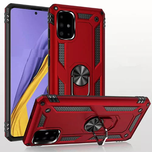 Samsung A715 Galaxy A71 Hybrid Dual-Layer Armour Case With Magnetic Ring Stand
