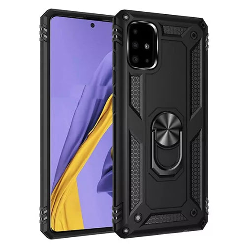 Samsung A715 Galaxy A71 Hybrid Dual-Layer Armour Case With Magnetic Ring Stand