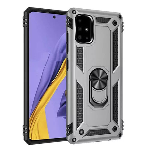 Samsung A715 Galaxy A71 Hybrid Dual-Layer Armour Case With Magnetic Ring Stand