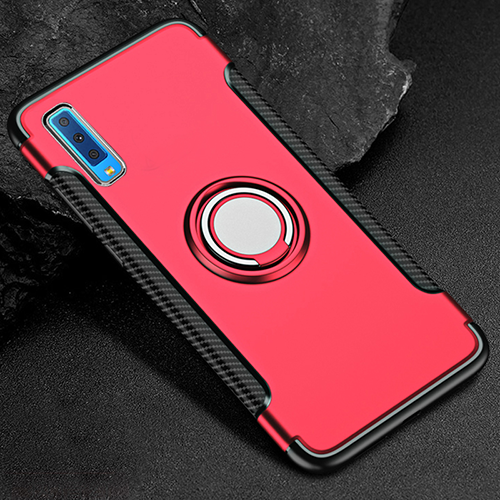 Samsung Galaxy A50 Hybrid Dual-Layer Armor Case With Magnetic Ring Stand