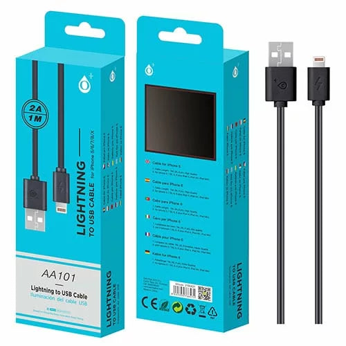 Lightning 2A 1 Metre Charge / Data Sync Cable – Retail Packed