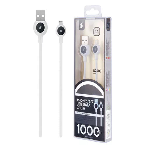 Lightning 2A Braided Fast Charging 1 Metre Charge / Data Sync Cable – Retail Packed