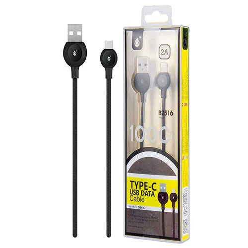 Type-C USB 2A Braided Fast Charging 1 Metre Charge / Data Sync Cable – Retail Packed