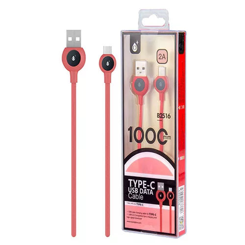 Type-C USB 2A Braided Fast Charging 1 Metre Charge / Data Sync Cable – Retail Packed