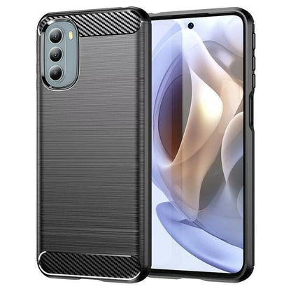 Nokia C21 Plus Matte Shockproof TPU Gel Case With Carbon Fibre Effect