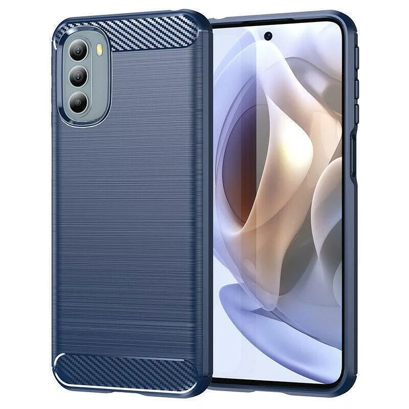 Nokia C21 Plus Matte Shockproof TPU Gel Case With Carbon Fibre Effect