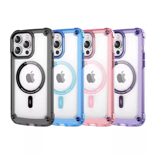 For iPhone All Models Magnetic Charging Corner Absorbent PC TPU Case