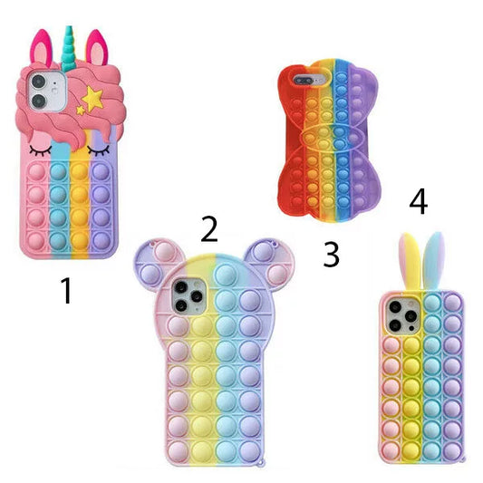 Pop It Fidget Push Cute Shape Design Bubble Case – iPhone Models