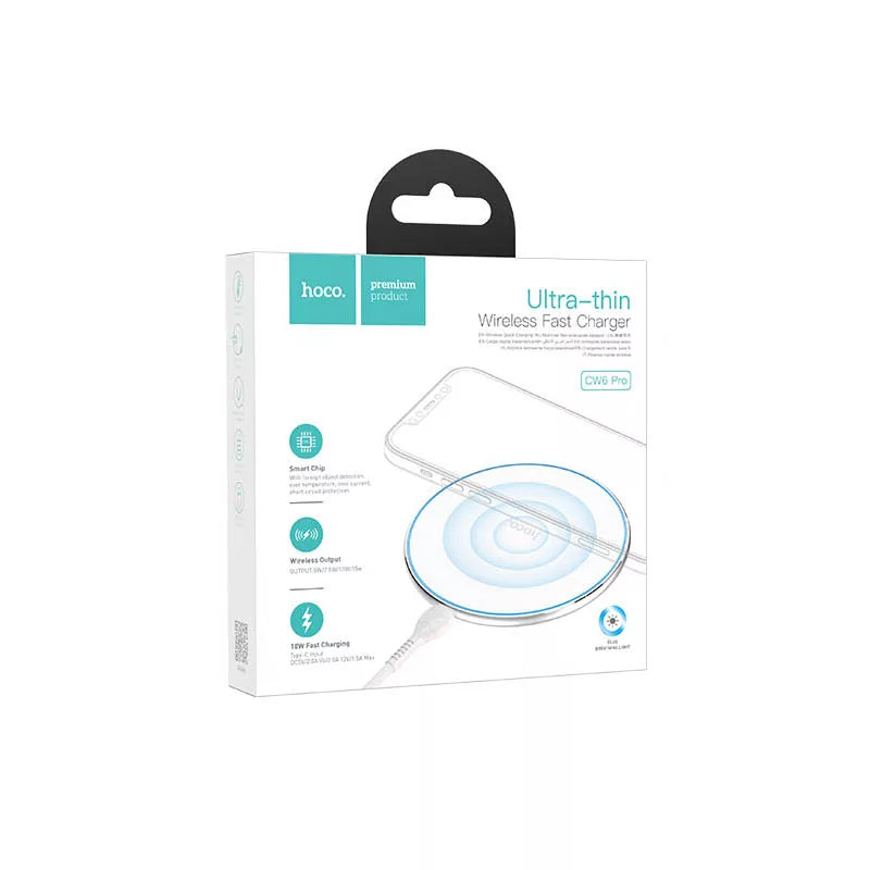 Ultra Thin 15W Wireless Fast Charger By Hoco